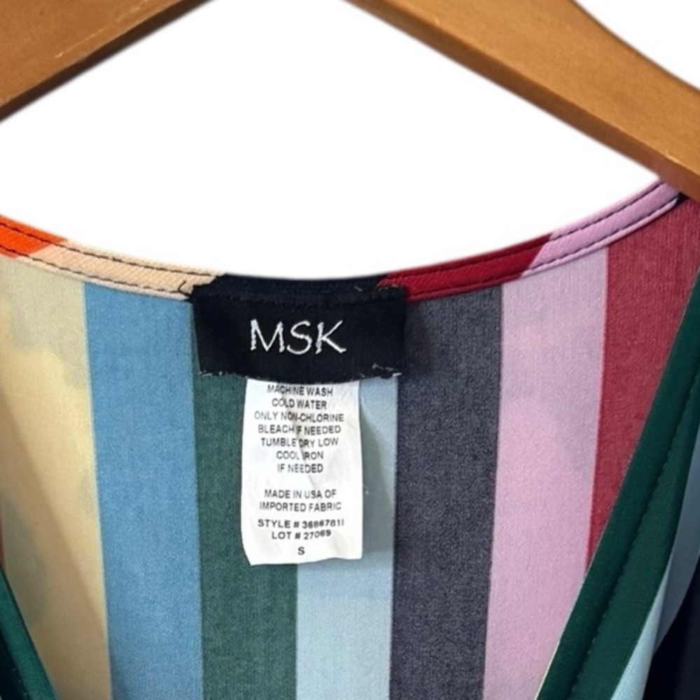 MSK Multicolor Vertical Stripe Tie-Waist Sleeveless Jumpsuit - Picture 8 of 8